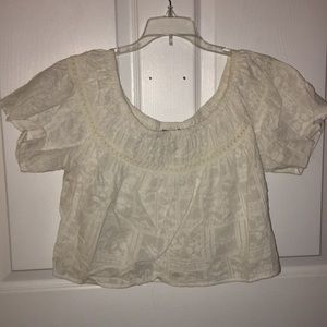 Printed white crop top